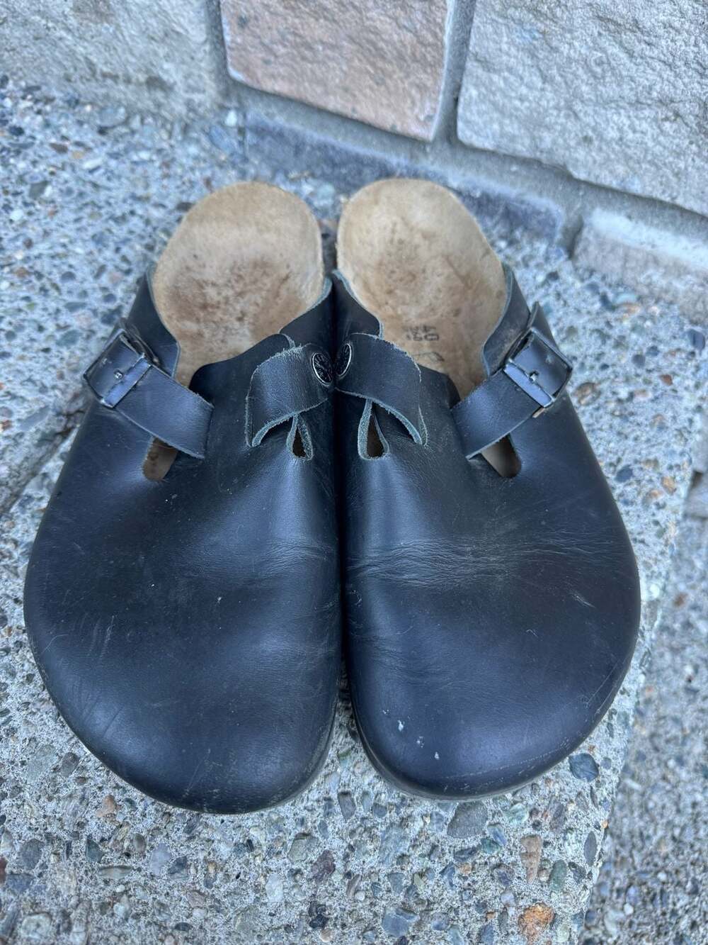 Birkenstock Boston Black Leather Clogs Size 40